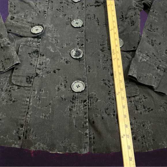 Nick & Mo Anthropology Black Jaquard Jacket Whimsigoth Goth Mid Length - Picture 14 of 15